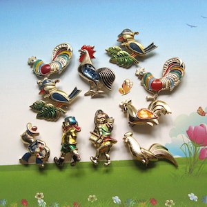 Vintage Cartoon Characters Pins, Cartoon Badges, Pins voor verzamelaars, Pins voor Kinderen, Collectible Badges, Bird Pins
