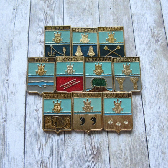Soviet Cities Pins, Emblems of Russia, Soviet Pins