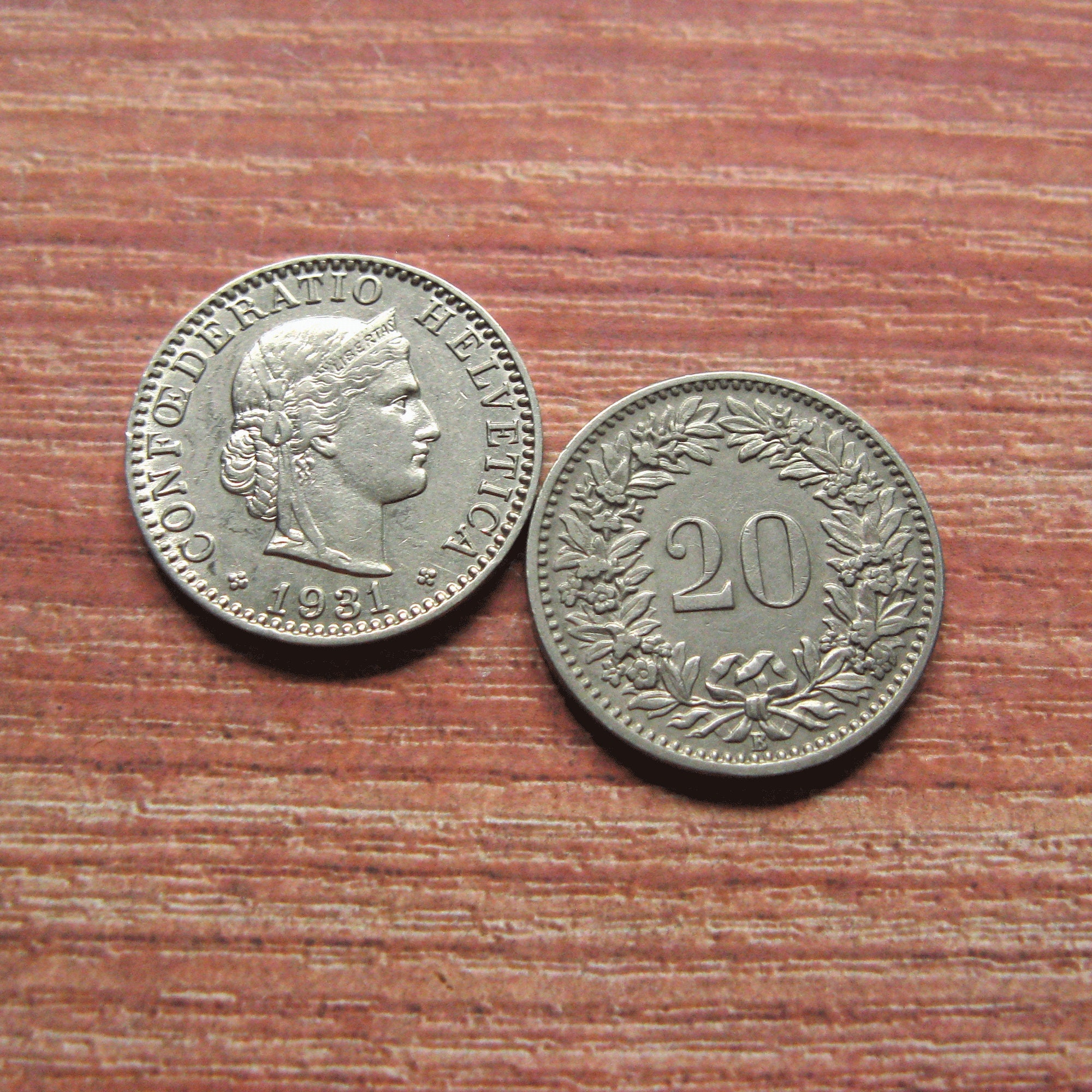 ヴィンテージスイスコインセット：1880年代～1970年代のフラン硬貨と