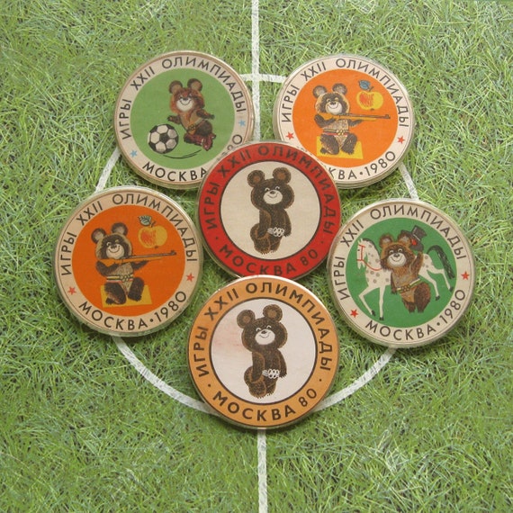 Lot De 3 Pins JO Moscou 1980, Insignes Vintage époque Soviétique, Collection