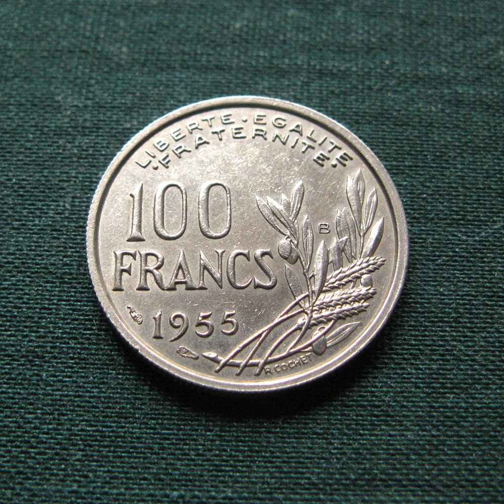 19541955 100 Francs Coin Vintage French Coin Antique French Etsy