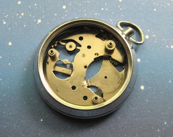 Vintage Stop Watch Case, Parts of for Repairs, Pocket Stop Watch, Steampunk Supplies, Pocket Watch Parts, Steampunk Watch Case, Empty Watch