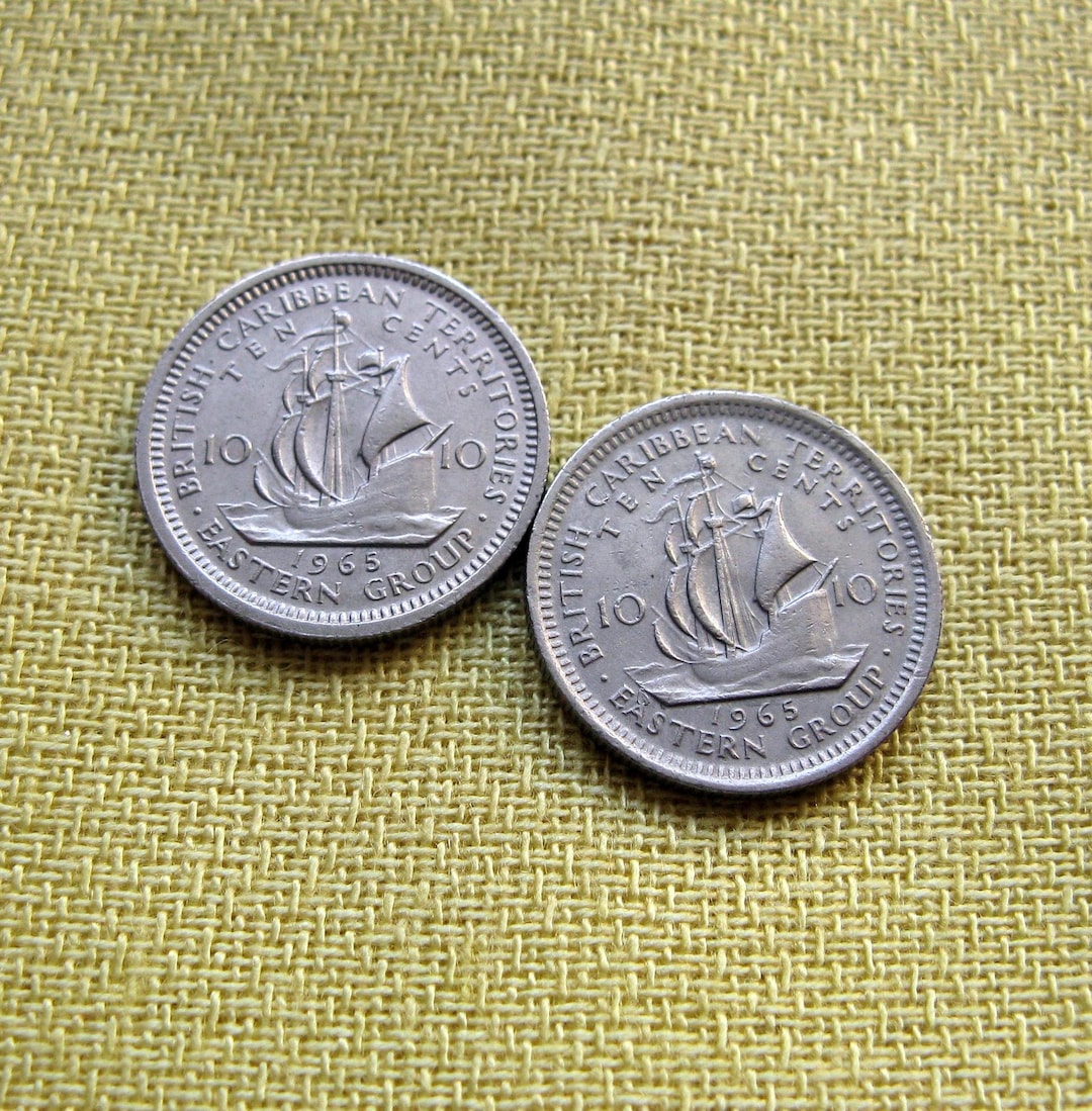 1965年 イギリス領カリブ海10セント硬貨：船のデザイン - Etsy 日本