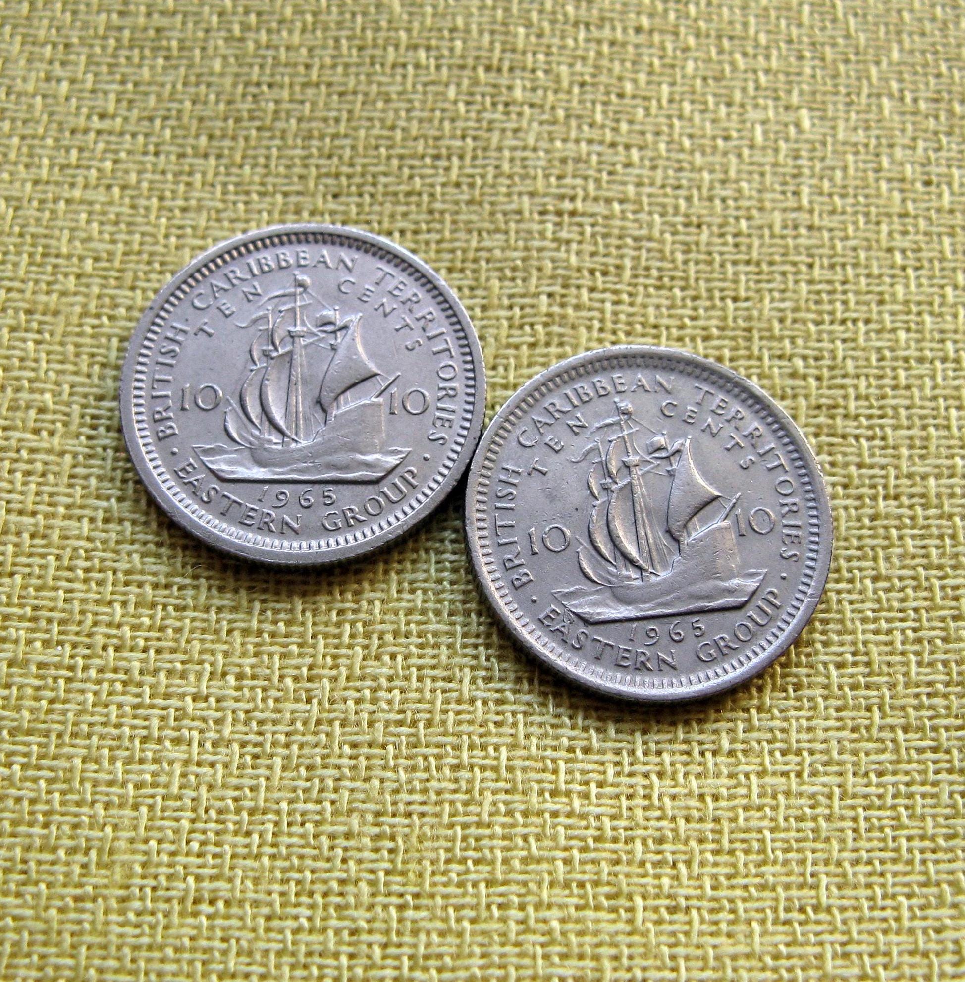 1965 British Caribbean 10 Cents Coin: Boat Design - Etsy