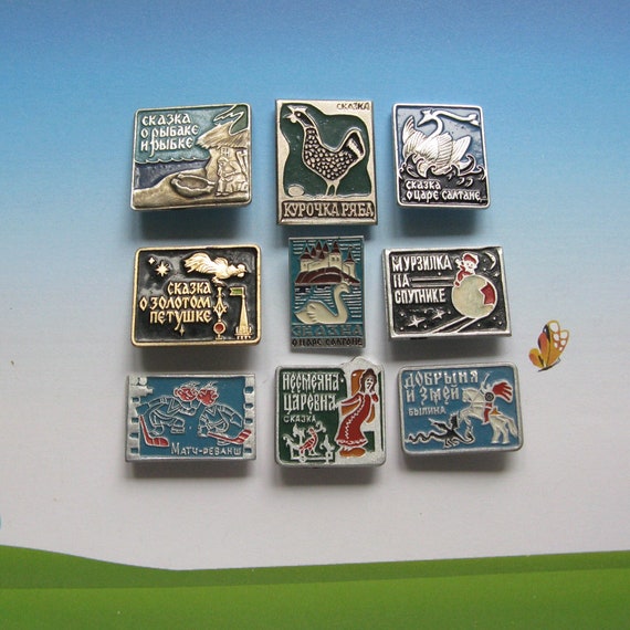 Vintage Cartoon Characters Pins, Cartoon Badges, … - image 1