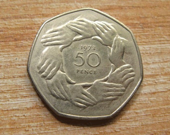 ヴィンテージ 1997 イギリス、英国コイン、50 ペンス - エリザベス 2