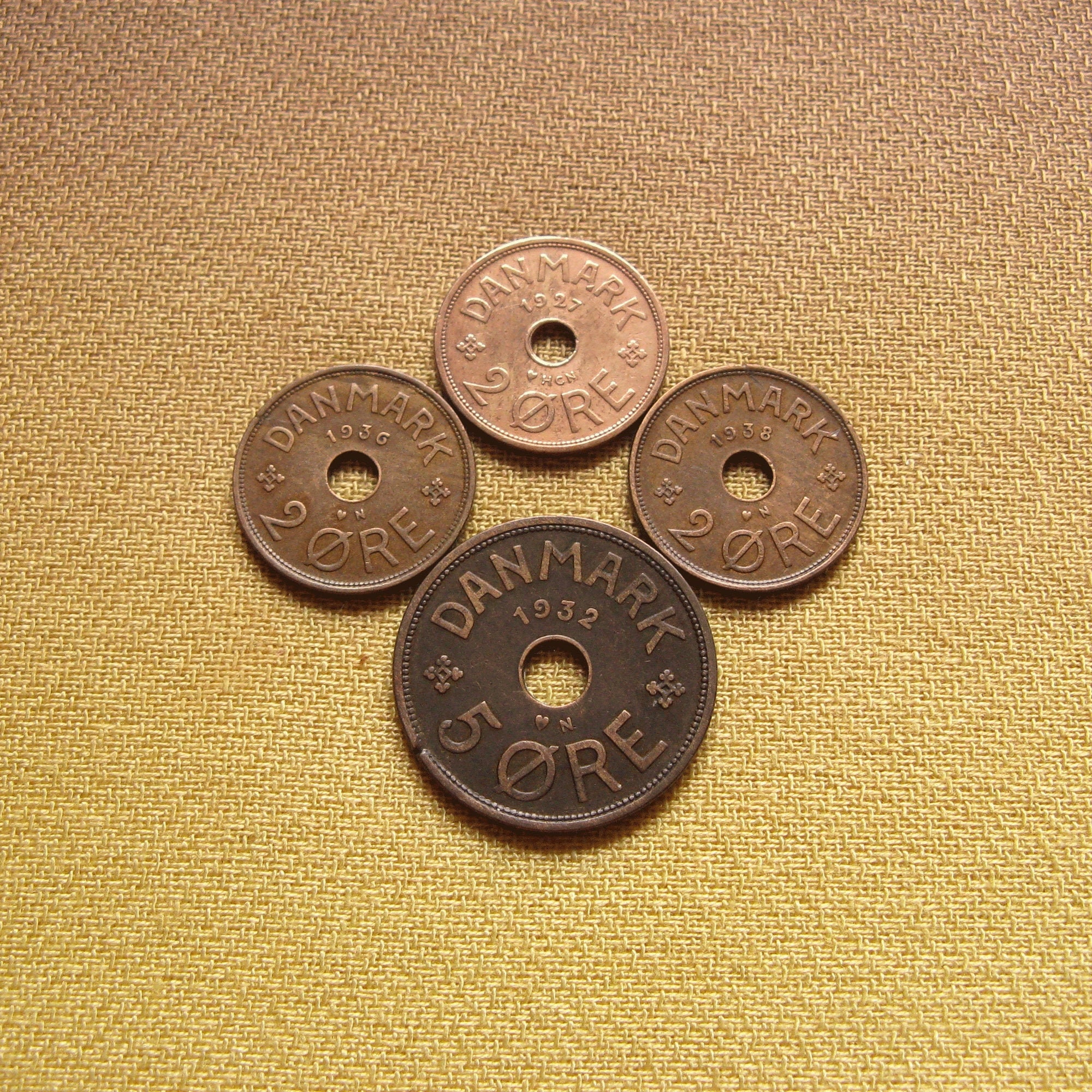 ヴィンテージ デンマーク オーレ コイン: 1930 年代のデンマーク