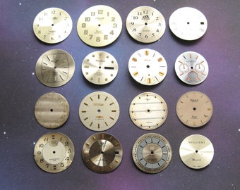 16 Vintage-Zifferblätter: Steampunk-Uhrenteile (24-35 mm)