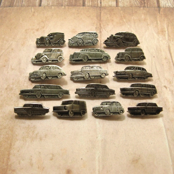 Antique Cars Industrial Badge Scrapbooking Cars Collectible Auto Car Party Vintage Cars Pins Collection Car Man Cave Art