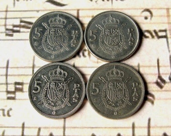 スペインのコイン50枚：スペイン・ペセタ通貨コレクション（1940-2001