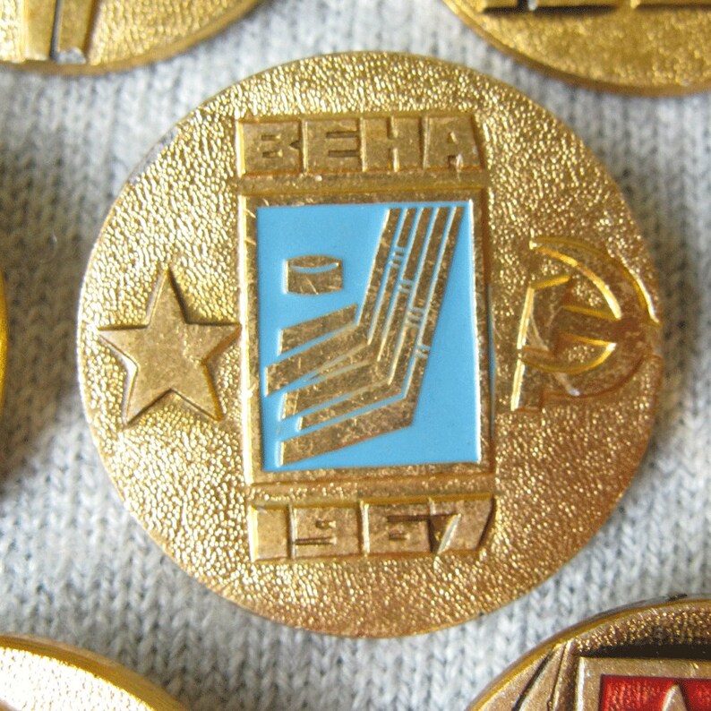 Vintage Hockey Hockey Charm Hockey Championship Pins Hockey Party Hockey Player Gifts Hockey Collectible Hockey Art