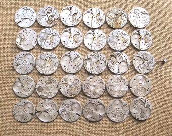 Vintage USSR Stop Watch Movements: Steampunk Jewelry Parts (10 pcs)