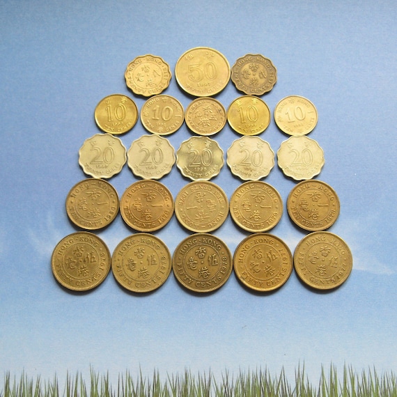 香港コインセット：ヴィンテージセントとドル、コレクター向け通貨  