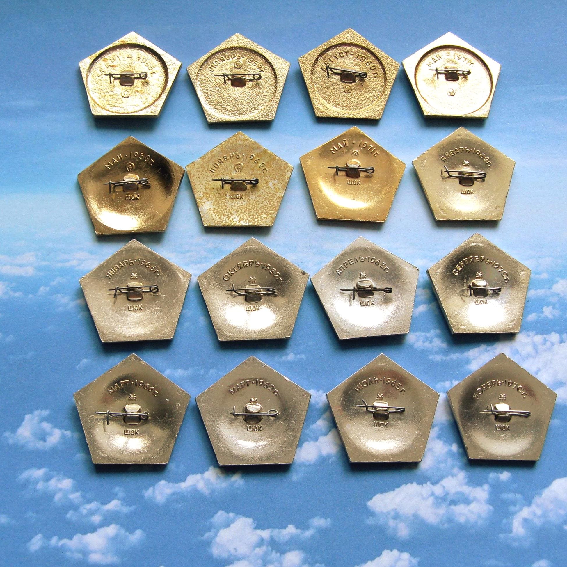 ヴィンテージ ソ連 宇宙ピンバッジ：1980年代 宇宙探査バッジ 16個