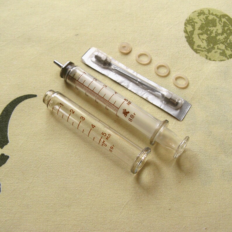 Unused 5 Ml Syringe Pharmacy Décor Medical Alert Antique Etsy