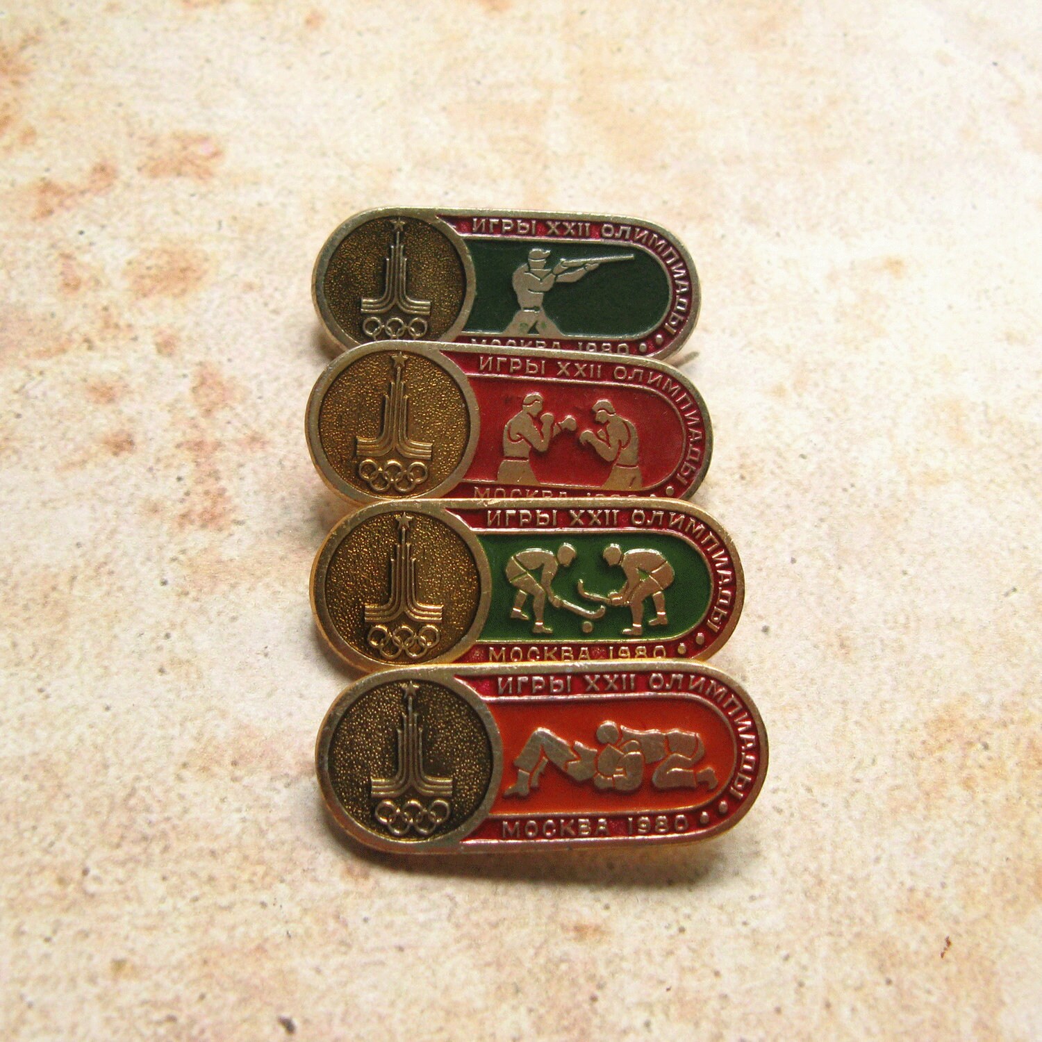 Pin Moscou 1980 Épingle De Collection Jeux Olympiques Moscou 1980 Logo Officiel Style Vintage 308827