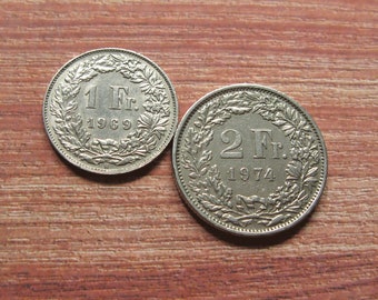 ヴィンテージスイスコインセット：1880年代～1970年代のフラン硬貨と