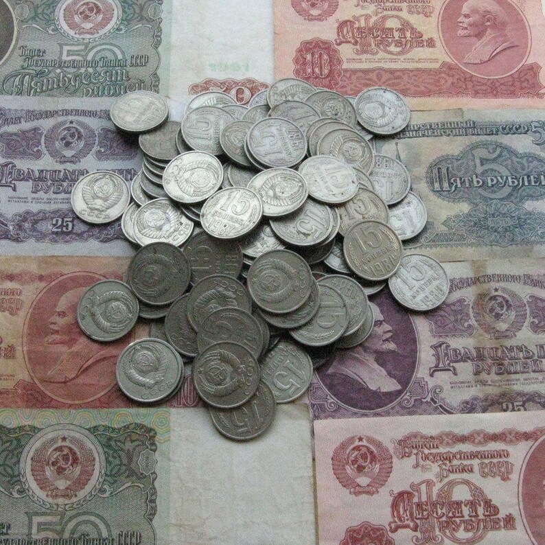 Crafting Coins Vintage Coins Supplies Mixed Coins Vintage Components Set Of 10 Coins 19 mm Assorted Coins 15 Kopek Coin