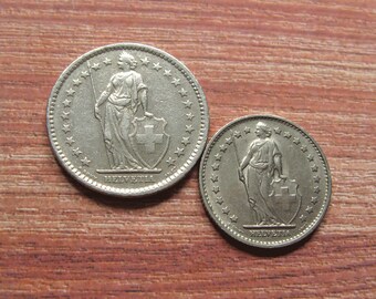 ヴィンテージスイスコインセット：1880年代～1970年代のフラン硬貨と