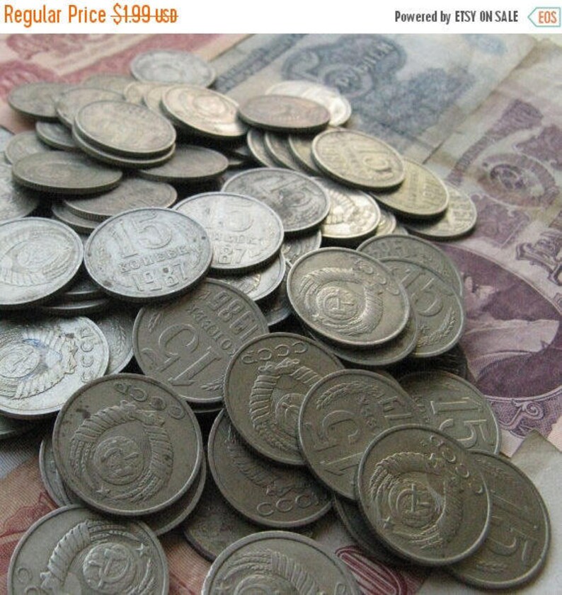 Crafting Coins Vintage Coins Supplies Mixed Coins Vintage Components Set Of 10 Coins 19 mm Assorted Coins 15 Kopek Coin