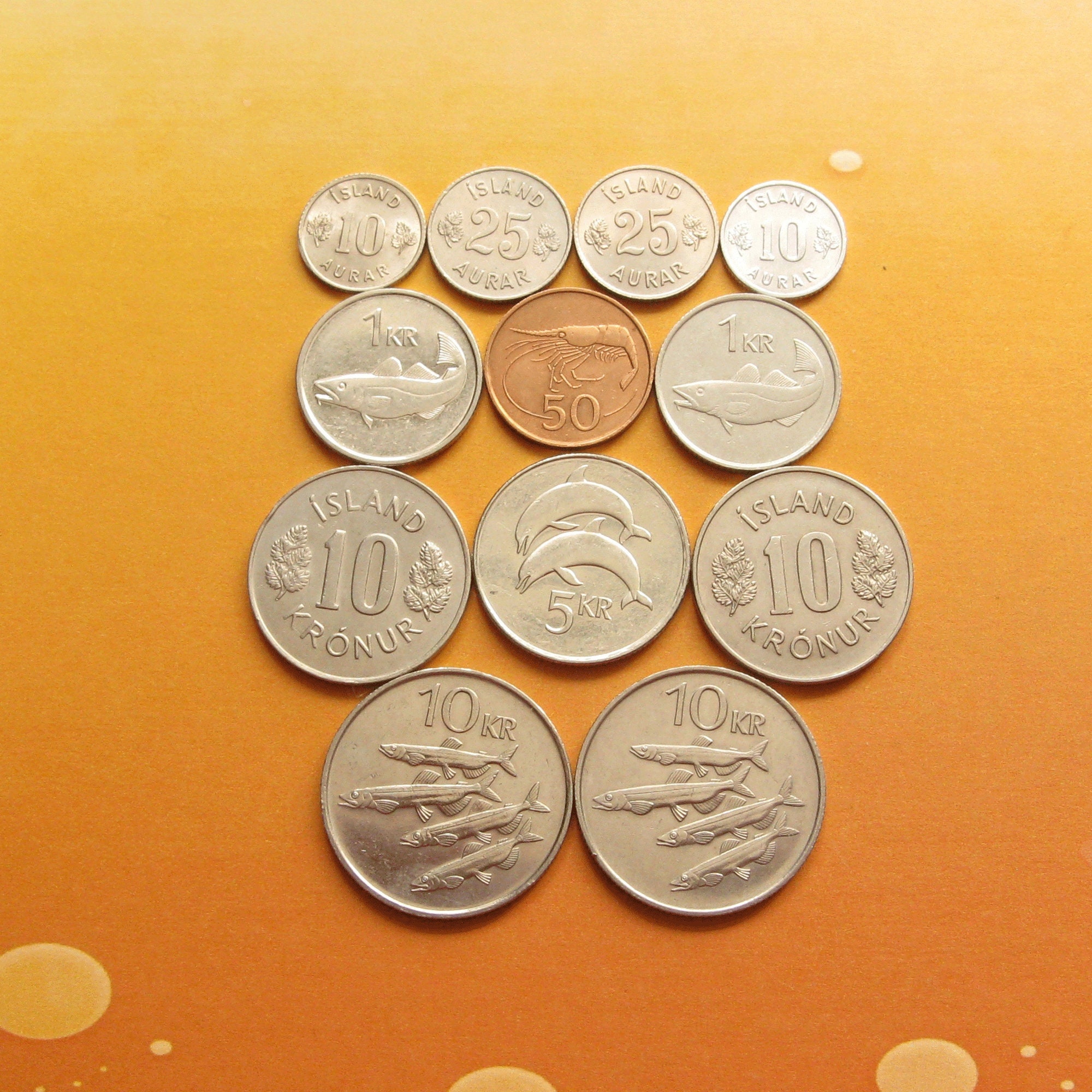 ヴィンテージアイスランドコインセット：クローナ＆アウラル