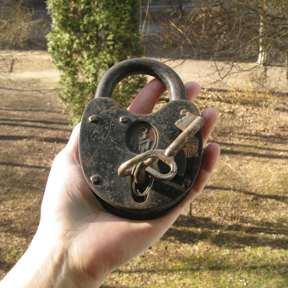Antique Padlock, Wedding Lock, Love Lock and Key,