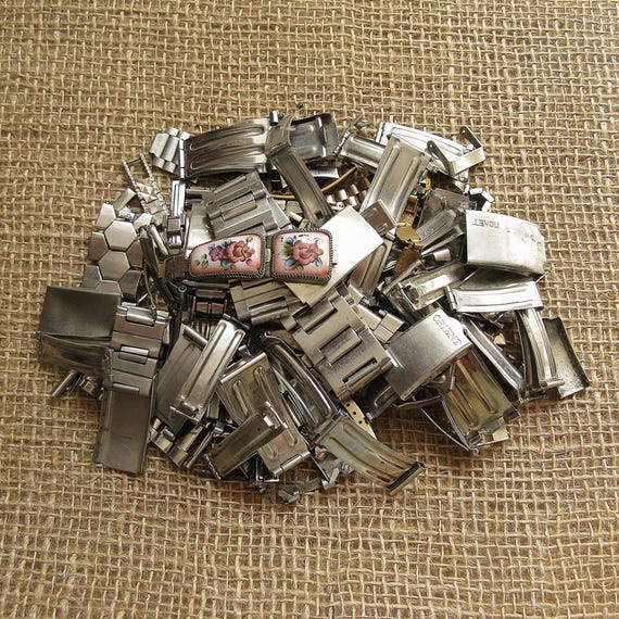 Bracelet De Montre En Acier Inoxydable Vintage - Pour Pièces Ou Réparation