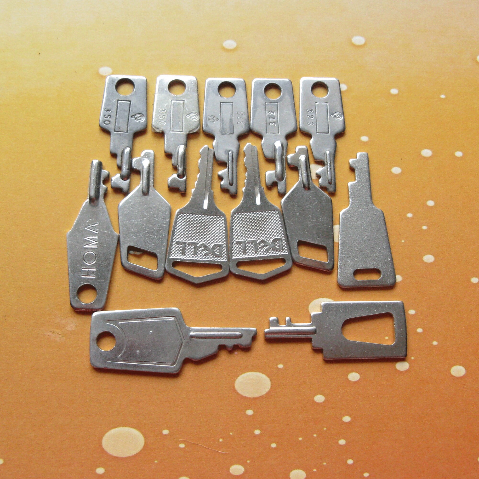 Vintage Small Keys Antique Hardware Double Sided Keys Metal Etsy