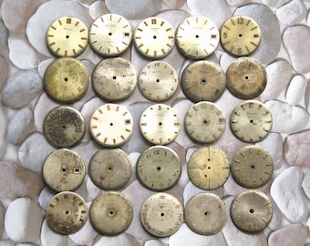 25 Vintage Watch Faces: Steampunk Metal Dials (27-31mm)
