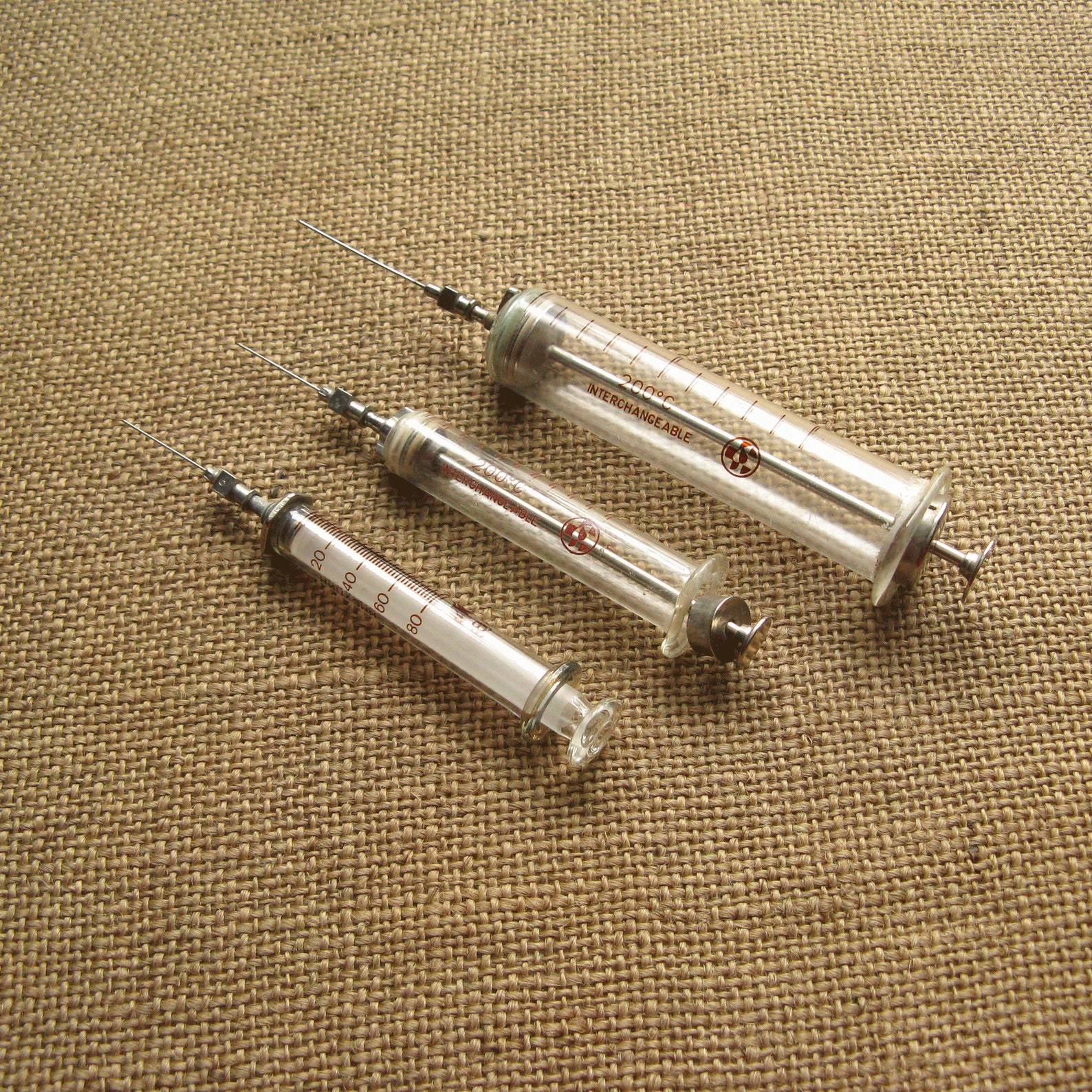 3 Vintage Syringes and Sterilizer Medical Theme Hospital Etsy