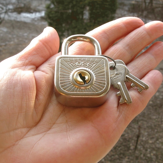 Small Antique Padlock: Rustic Wedding Love Lock With Keys - Etsy