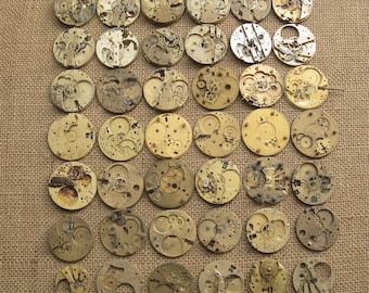 Vintage USSR-urverk: Steampunk-smyckesdelar (set om 14)