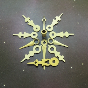 Vintage Clock Hands: Tiny Metal Charms, DIY Supply (Set of 11)