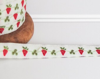 Webbing 2 m Strawberry Lucky Clover Maileg Gift Ribbon Easter Birthday Ornament Green Red Cloverleaf