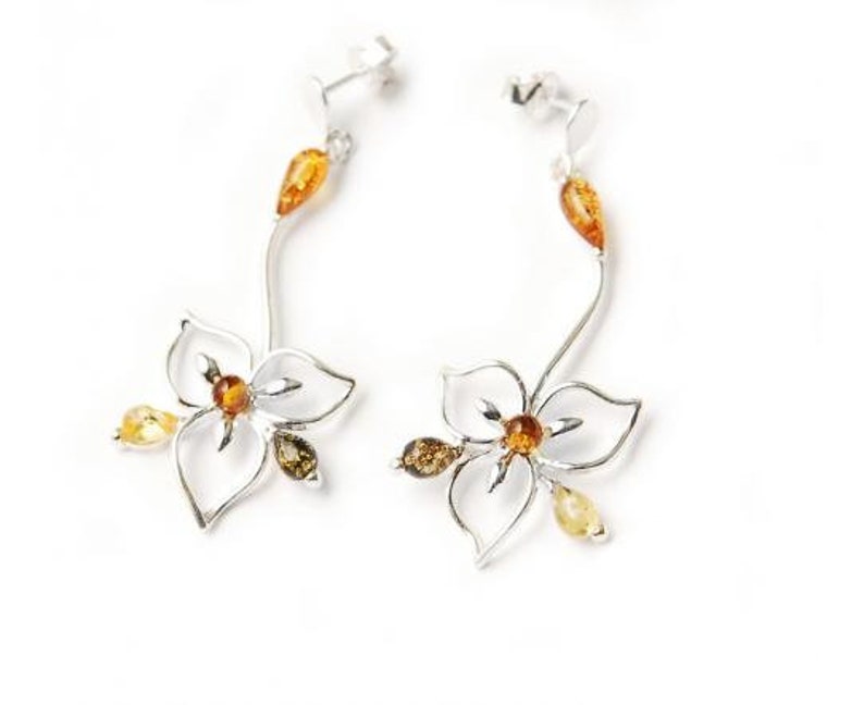 Baltic Amber /& Sterling Silver Pendant and Earrings Set