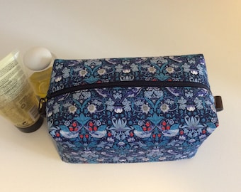 Toiletry bag, Liberty  of London William Morris Strawberry thief  washbag, toiletry bag, travel bag, cosmetics , makeup bag, sponge bag.