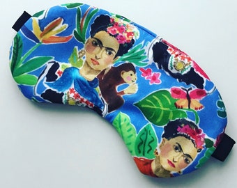 Silk Frida Kahlo eye mask, sleep mask, with/out lavender, travel mask,giftboxed , silk eye mask for yoga, lavender scented eye mask