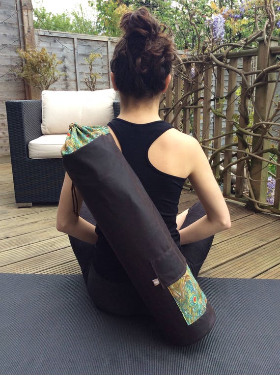 Yoga Mat Bag, Waxed Cotton, Pilates Mat Bag, Holder for Exercise Roll,  Fitness Mat Holder 