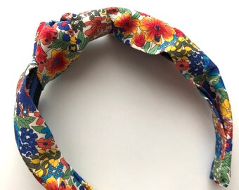 Liberty top knot headband, women’s headband, Alice band,gifts for her, band, hair accessory, tana lawn headband, twist headband, bandana