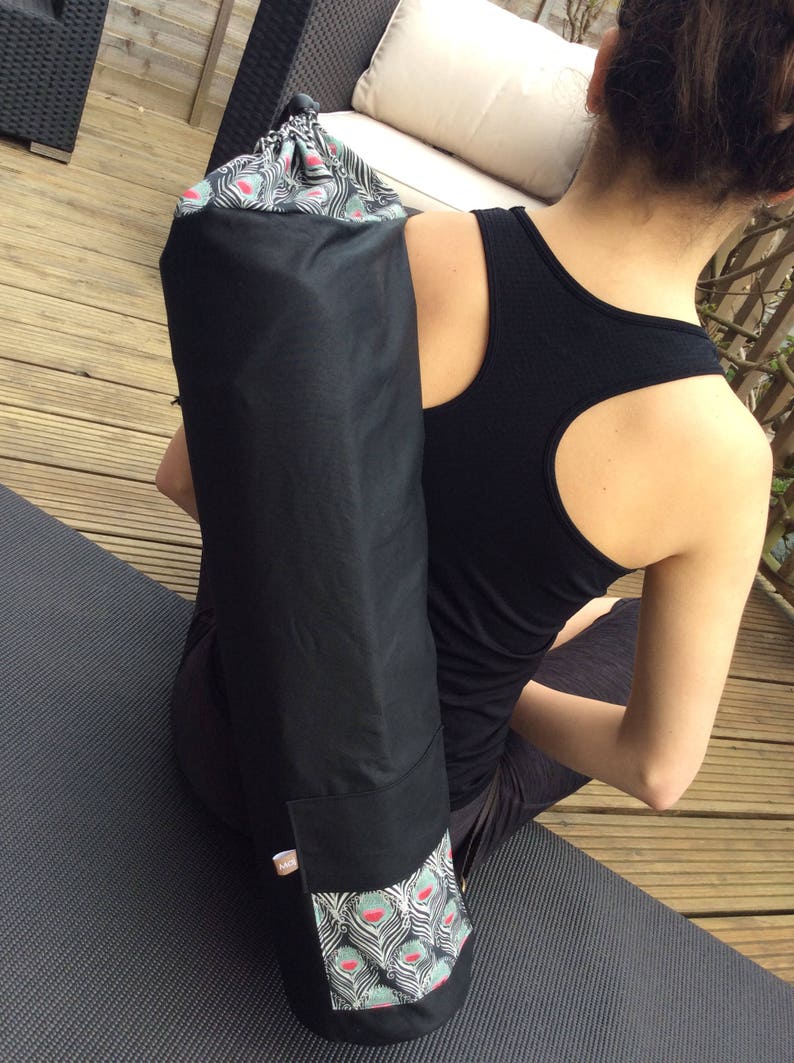 Yoga mat bag, Pilates mat bag, holder for exercise roll, fitness mat holder, waxec cotton, Liberty fabric image 2