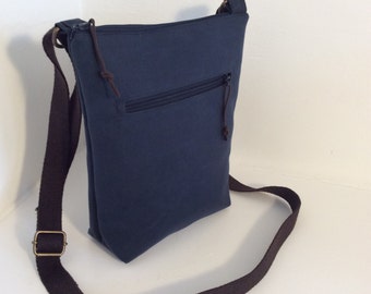Shoulder bag, Perfect size waxed cotton cross body handbag, travel bag, small tote