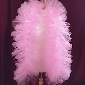 Boa organza rosa bebê