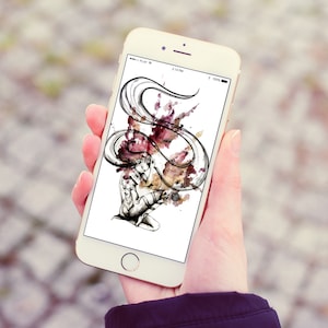 Può includere: Un'illustrazione digitale di una persona con i capelli lunghi, disegnata con inchiostro nero e acquerello. I capelli fluttuano nel vento e la persona è circondata da schizzi di colore.