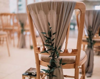 Cheesecloth Vertical Chiavari Chair Drape Boho Rustic Wedding Event Home Decor 13 Colours Available