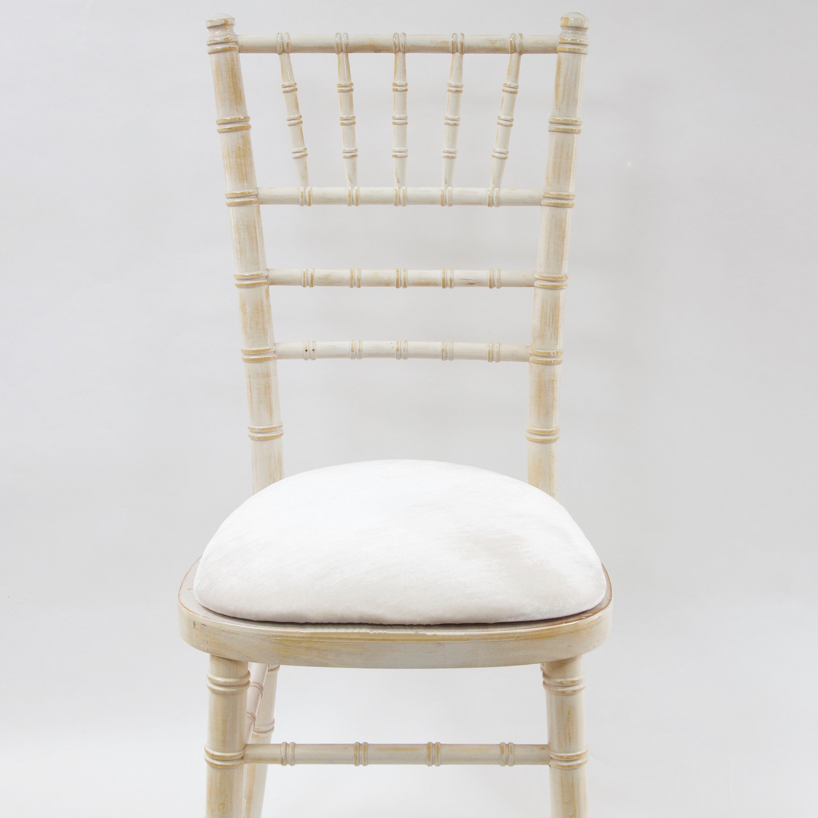 Seat Pad Cover Velvet Ivory Elasticated Edge Chiavari Cheltenham