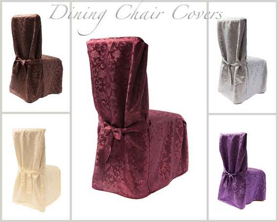 Damask Dining Chair Covers With Pleats 5 Colours Living Room New Zealand Damask Dining Chair Covers With Pleats, Damask Dining Room Chair Cover
