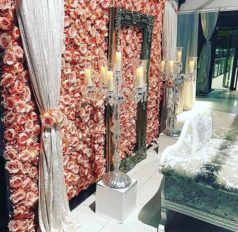 Silk Flower Wall Panel 6 Colors Available 40cm x 60cm Wedding Etsy