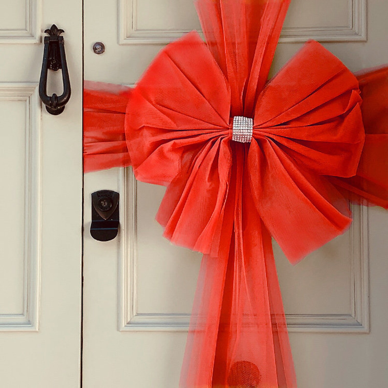 Christmas Door Bow Window Bow 8 Colours Christmas Wreath Etsy