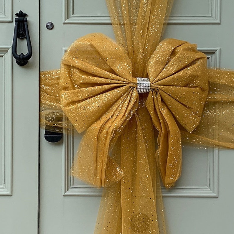 Christmas Door Bow Window Bow 8 Colours Christmas Wreath Etsy