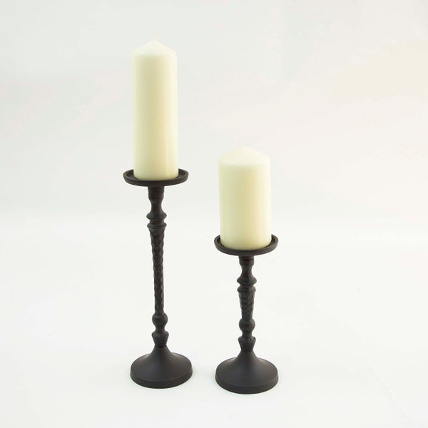 Black Pillar Candle Holders Set of 2 G-7239 Wedding Event Tableware Decor